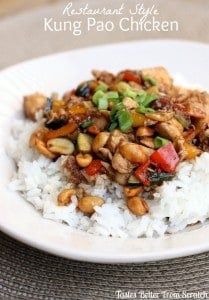 Restaurant Style Kung Pao Chicken recipe from TastesBetterFromScratch.com