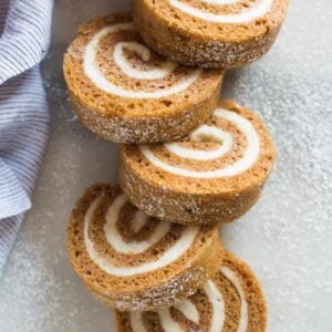 Making a classic pumpkin roll has never been easier with this handy trick! We love this beautiful, simple dessert. Pumpkin cake with a cream cheese filling | tastesbetterfromscratch.com