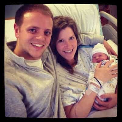 Jeff and Lauren and their newborn son.