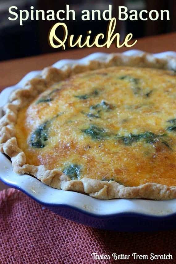 Spinach and Bacon Quiche - Tastes Better From Scratch