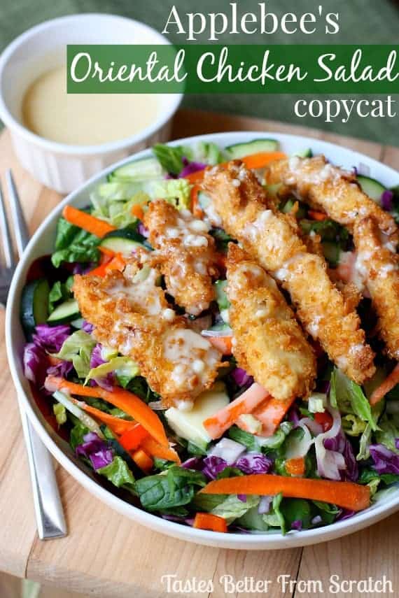 Applebee's Oriental Chicken Salad copycat recipe from TastesBetterFromScratch.com