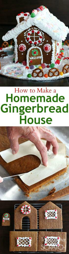 Recipe and photo tutorial for making a homemade gingerbread house!
