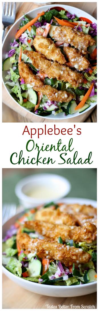 Applebee's Oriental Chicken Salad is my FAVORITE and this copycat recipe is spot on! | tastesbetterfromscratch.com