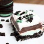 No-bake Mint Oreo Layer Dessert from TastesBetterFromScratch.com