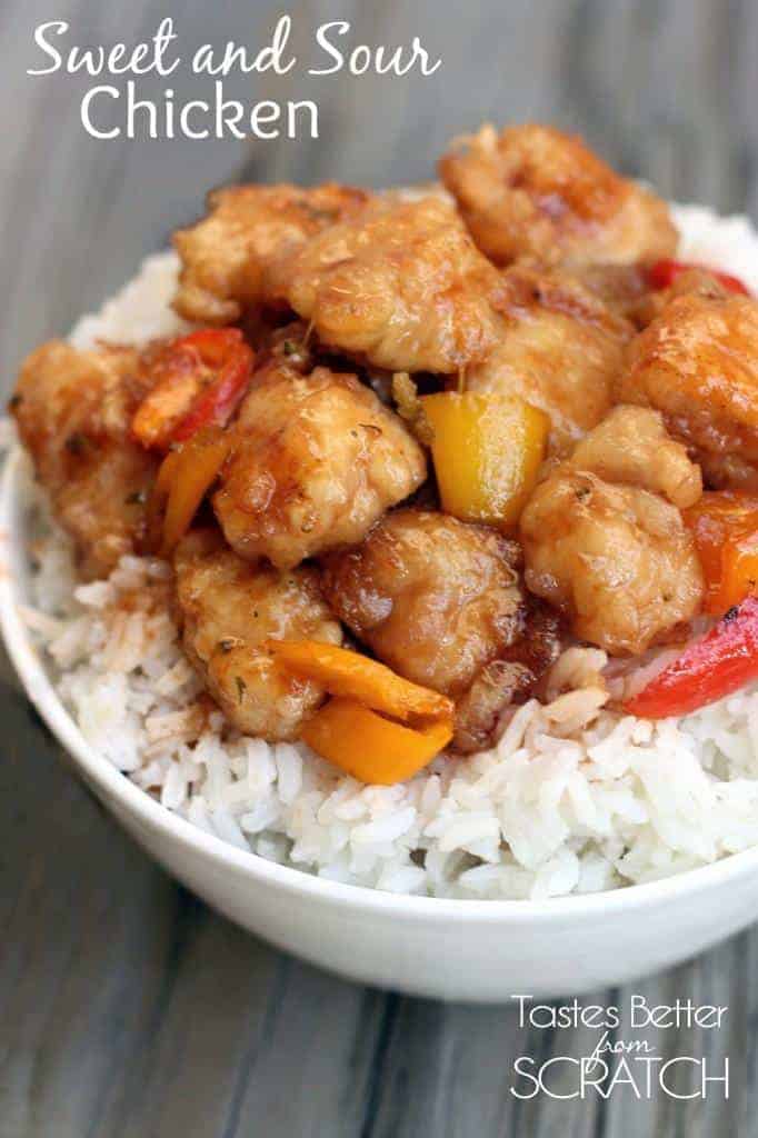 Sweet and Sour Chicken recipe from TastesBetterFromScratch.com