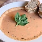 Skinny Tomato Basil Soup recipe on TastesBetterFromScratch.com