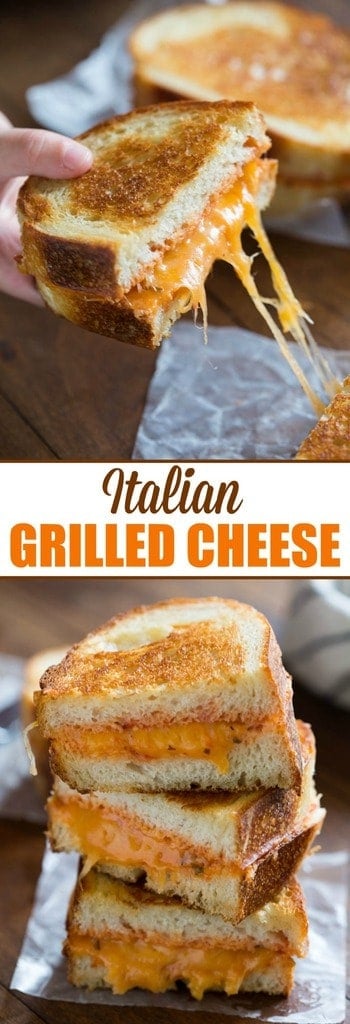Italian Grilled Cheese Sandwiches is my favorite twist to a traditional grilled cheese! | tastesbetterfromscratch.com