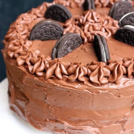 Chocolate Cake with Oreo Cream Filling recipe on TastesBetterFromScratch.com