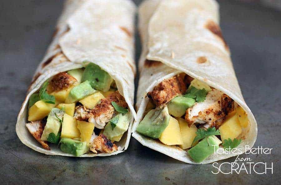 Chili Lime Chicken Wraps from TastesBetterFromScratch.com