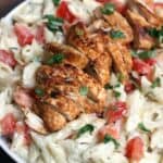 Chili Lime Chicken with Creamy Garlic Penne Pasta from TastesBetterFromScratch.com