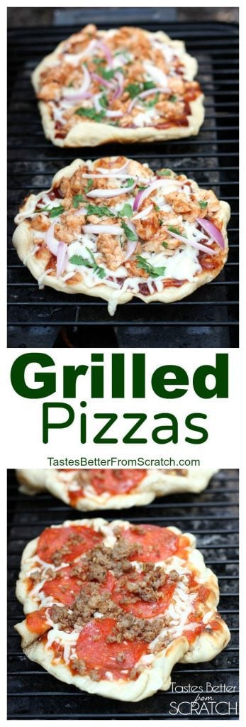 Grilled Pizzas recipe and tutorial on TastesBetterFromScratch.com