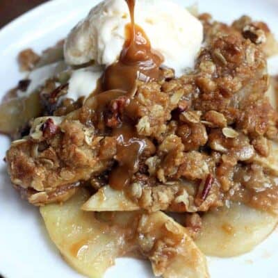 Caramel Pecan Apple Crisp recipe from Tastes Better From Scratch