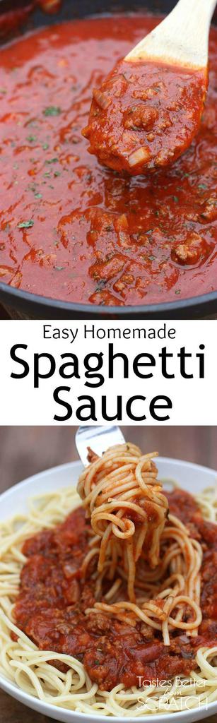 Homemade Spaghetti Sauce recipe from TastesBetterFromScratch.com