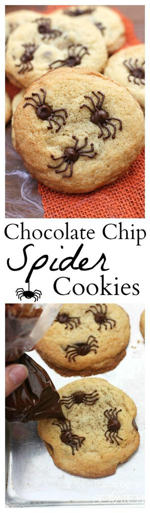 Chocolate Chip Spider Cookies make the perfect fun and easy Halloween treat! | Tastes Better From Scratch