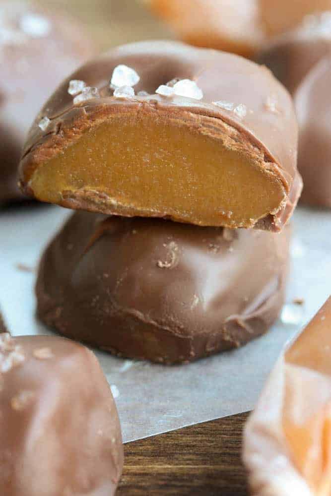 Salted Chocolate Covered Caramels - Tastes Better From Scratch
