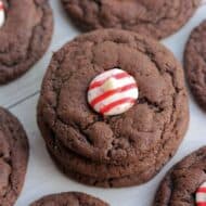 Chocolate Peppermint Kiss Cookies | Tastes Better From Scratch