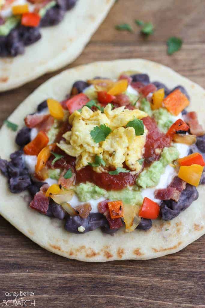 Seven Layer Breakfast Tacos| Tastes Better From Scratch