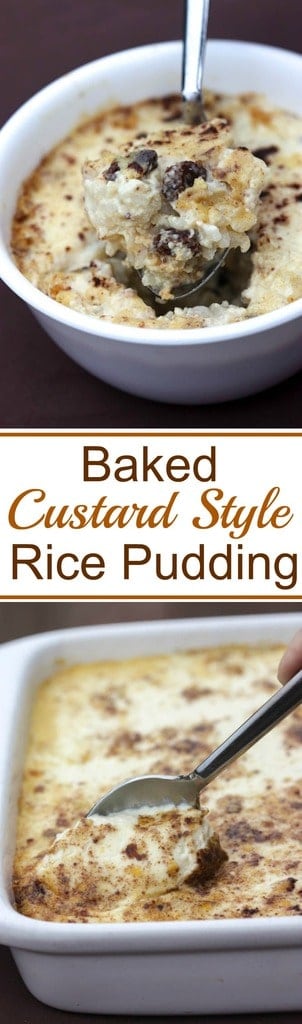 Baked Custard Style Rice Pudding recipe. A delicious Old Fashioned recipe from my Grandma| Tastes Better From Scratch