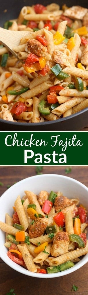 Chicken Fajita Pasta - everything you love about fajitas, transformed into a bold and delicious pasta dish! | Tastes Better From Scratch
