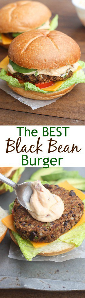 The BEST Black Bean Burgers with chipotle mayo sauce. | Tastes Better From Scratch