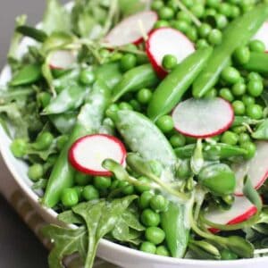 Spring Pea Salad - this delicious salad is one of my FAVORITES! It has three different types of peas and a delicious creamy lemon dressing. | Tastes Better From Scratch