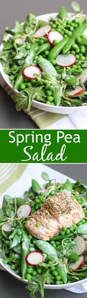  Spring Pea Salad - this delicious salad is one of my FAVORITES! It has three different types of peas and a delicious creamy lemon dressing. | Tastes Better From Scratch