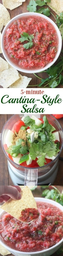 The BEST, super easy, 5-minute Cantina-Style Salsa, made with fresh ingredients. | Tastes Better From Scratch