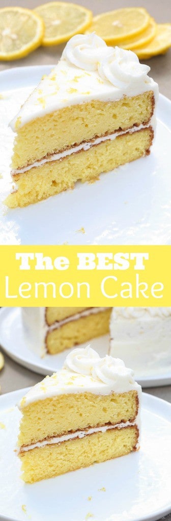 LE MEILLEUR gâteau au citron fait maison avec un glaçage au beurre léger au citron! Tout le monde RAVES de cette recette! - A meilleur goût de zéro 