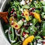 This arugula Pomegranate Salad recipe is colorful, bright, and so flavorful! It's perfect for a holiday meal or anytime!