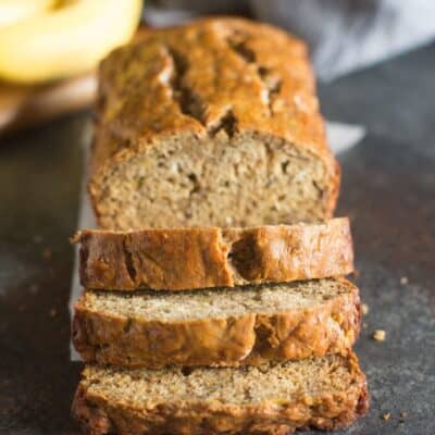 This Skinny Banana Bread is so moist, perfectly sweet, and delicious, you would never know it's "skinny"!