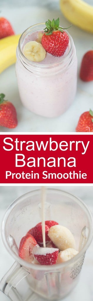 De BESTE verse Aardbeien en Bananen Eiwit Smoothie, met een geheim ingrediënt! | Tastes Better From Scratch