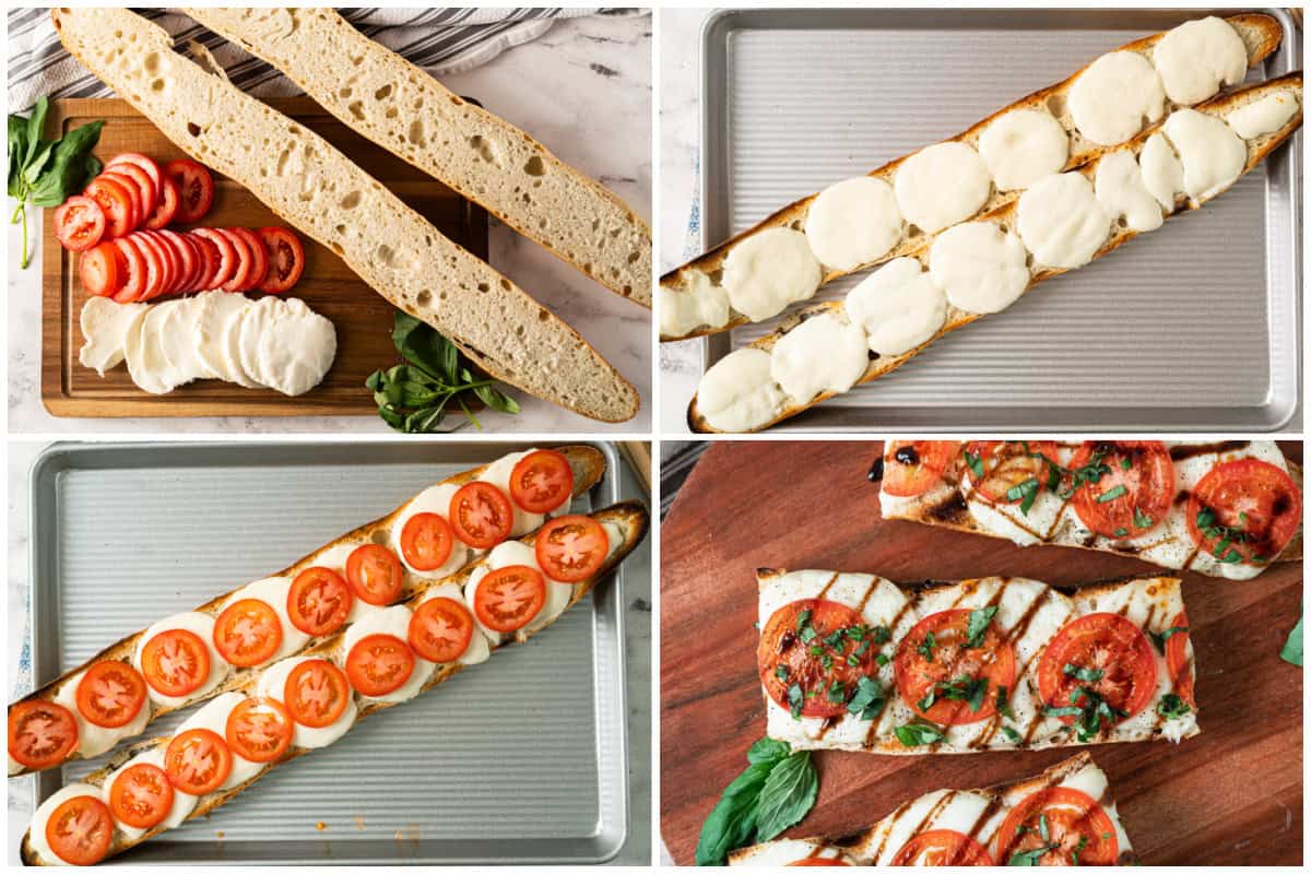 This easy Caprese Toast recipe has a toasted baguette with melted mozzarella, fresh tomatoes, and basil. Add a drizzle of balsamic glaze if you'd like and enjoy warm. 