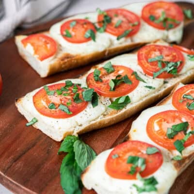 This easy Caprese Toast recipe is made in just 5 minutes with simple, fresh, high quality ingredients. It's delicious and affordable!