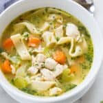 The BEST, completely homemade chicken noodle soup. Nothing tastes as good or comforting as this delicious and easy soup. | tastesbetterfromscratch.com