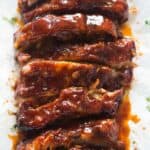 The BEST Slow cooker BBQ Ribs. Fall-off-the-bone tender and they couldn't be easier to make. | tastesbetterfromscratch.com