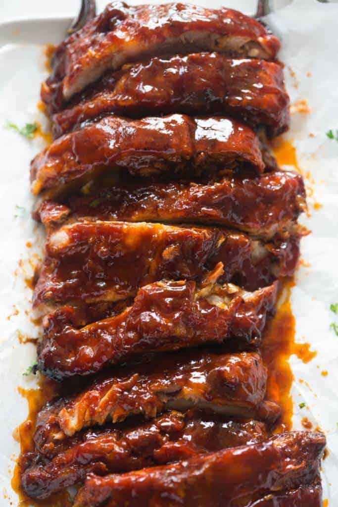 The BEST Slow cooker BBQ Ribs. Fall-off-the-bone tender and they couldn't be easier to make. | tastesbetterfromscratch.com