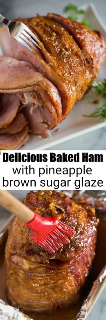 Baked Ham with Pineapple Brown Sugar Glaze -Tastes Better from Scratch