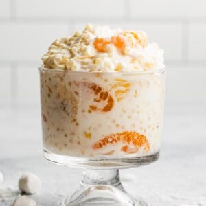 This easy Frog Eye Salad recipe is creamy, sweet, and absolutely delicious! It's made from scratch and better than the version you grew up with!