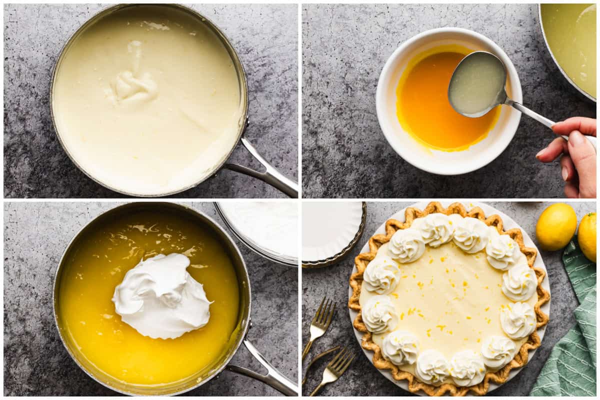 This easy Lemon Chiffon Pie recipe is a no-bake dessert that is creamy and fresh, all made in a saucepan on the stove.