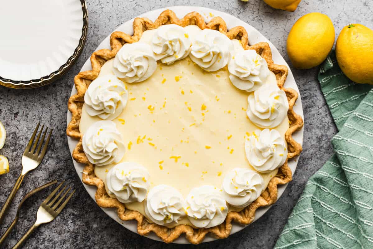 This old fashioned Lemon Chiffon Pie recipe is light, creamy, and bursting with fresh lemon flavor!
