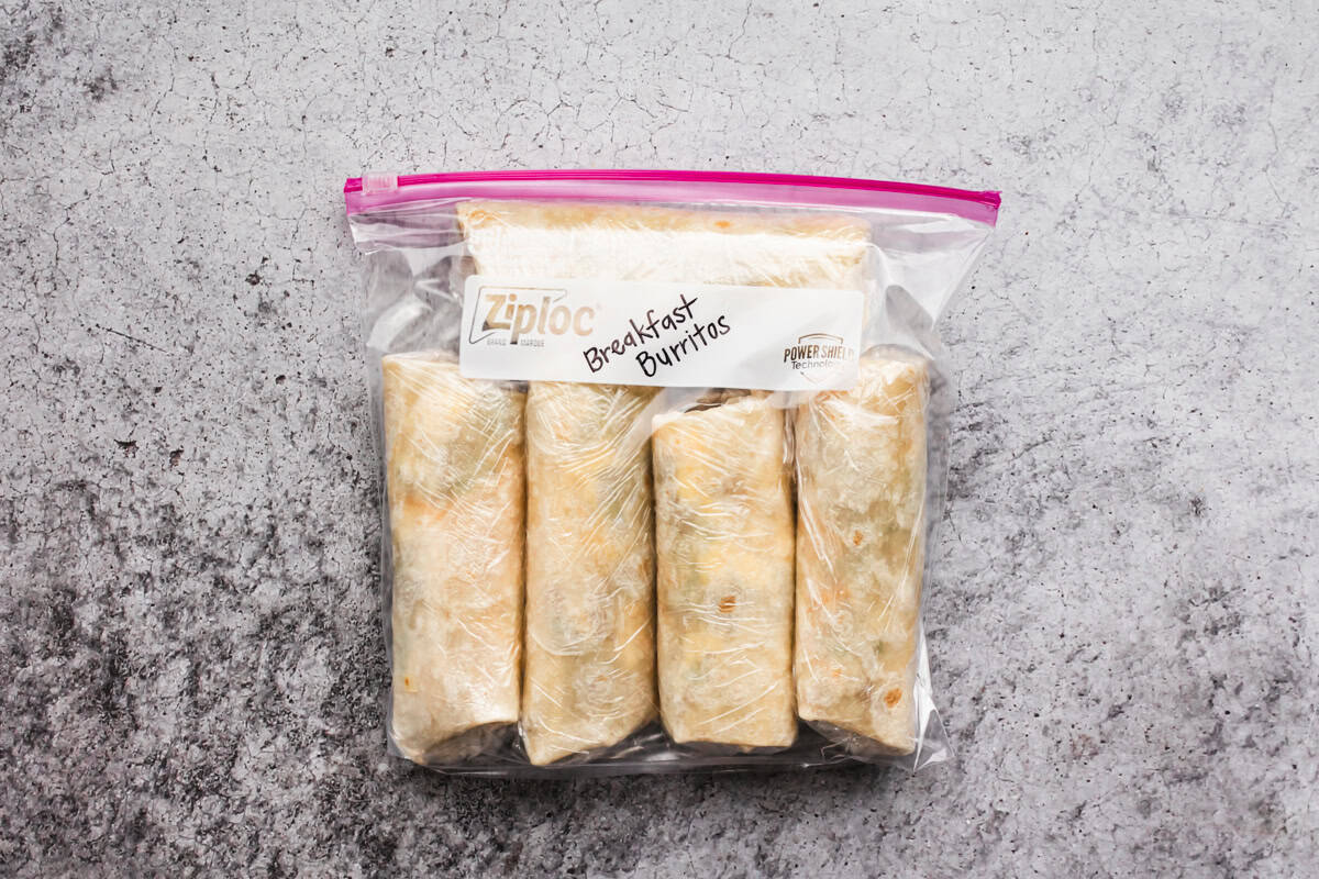 These homemade breakfast burritos are easy to freeze and grab for breakfast, lunch, or even great for camping!