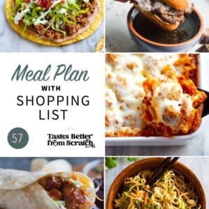 a collage of 5 recipes from meal plan 57.