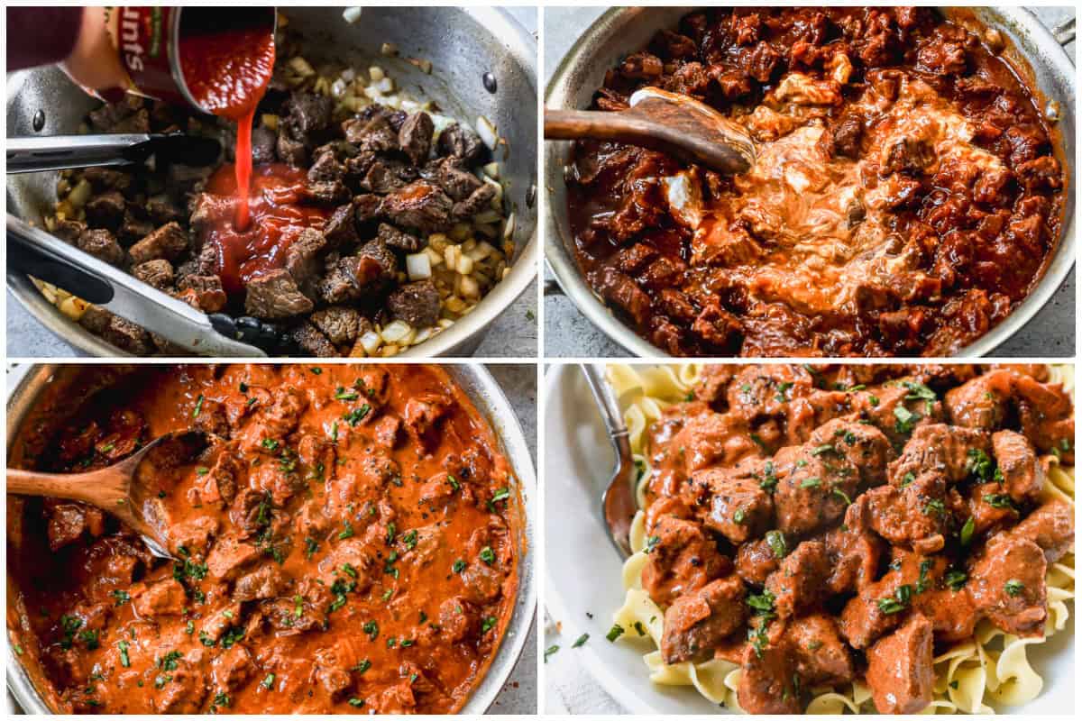 This Hungarian Porkolt recipe is hearty, savory, and one of our families favorite meals! Serve it over egg noodles or mashed potatoes and everyone will love it!