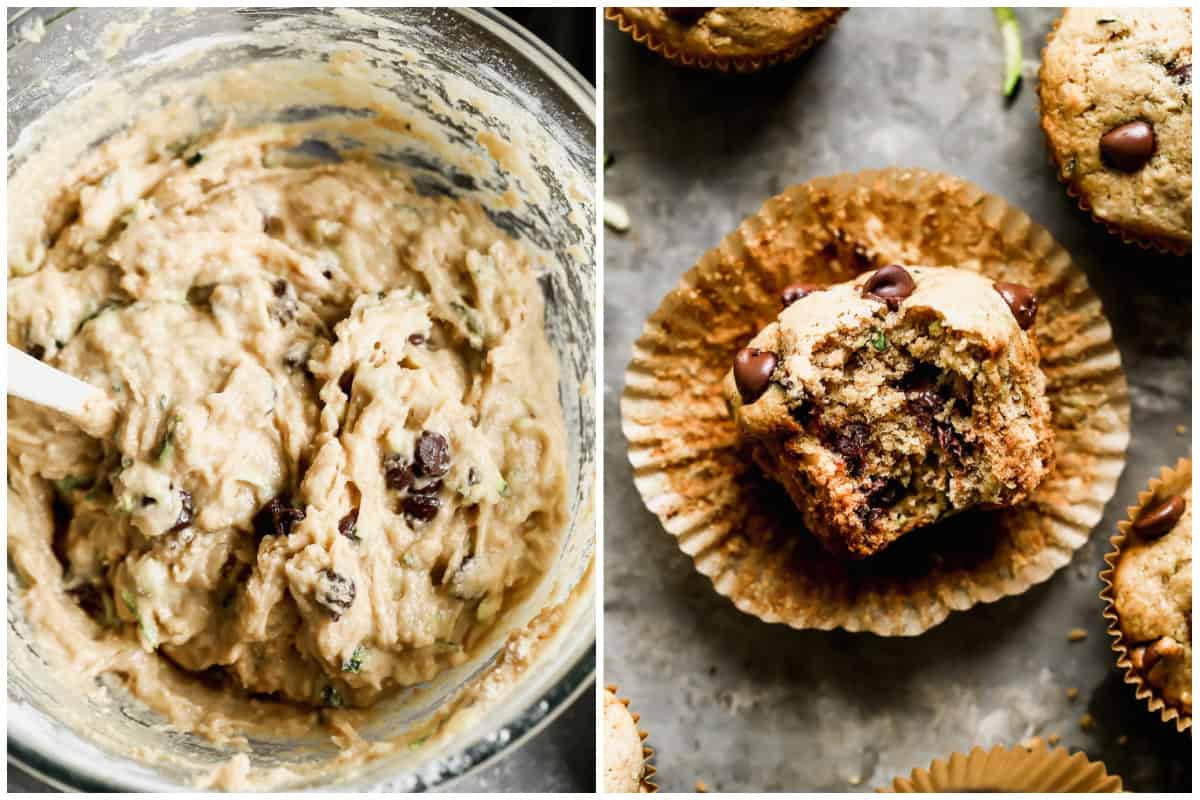 Chocolate Chip Zucchini Muffins are extra moist and tasty from the zucchini while still feeling like dessert from the chocolate chips. They are quick and easy to make and totally worth it!