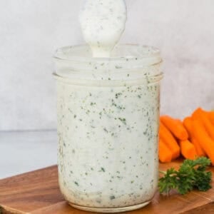 This homemade Ranch Dressing recipe uses real ingredients and can be made in just 5 minutes. It tastes fresh and so much better than store-bought!
