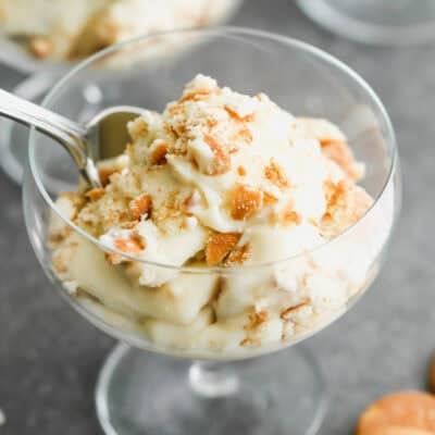 Homemade Banana Pudding is creamy, easy to make, and so much better than anything in a box! We layer it with fresh bananas and Nilla wafers for a comforting and classic no-bake dessert!