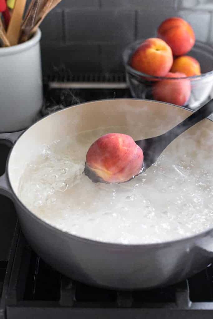 boil water for scalding peaches