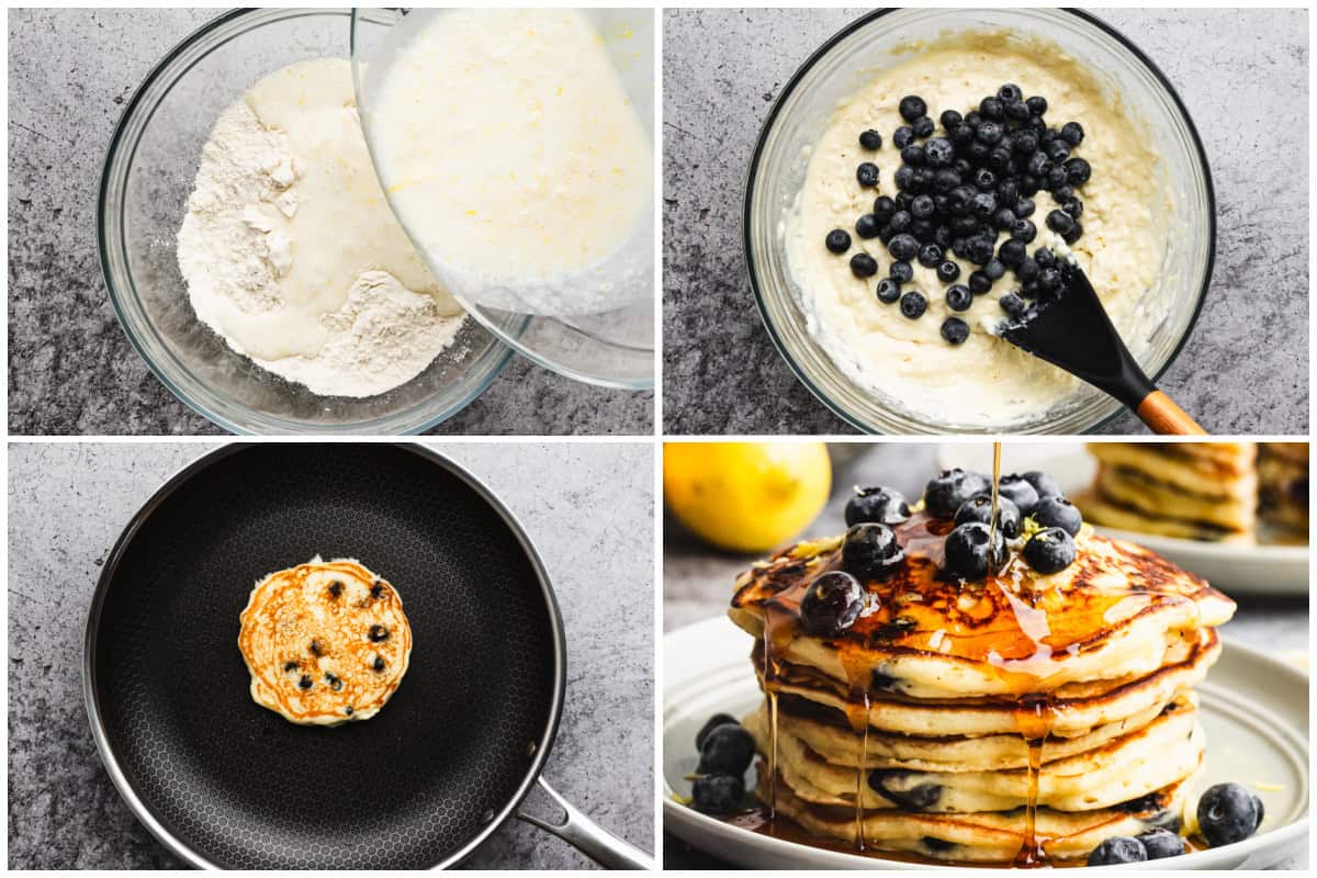Learn how to make blueberry pancakes with a lemon twist that tastes bright, fresh, and with the best fluffy texture!