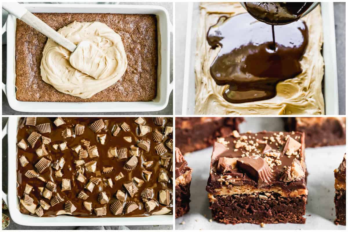This peanut butter chocolate brownie recipe is easy to make and absolutely incredible! Perfect for parties or gatherings!