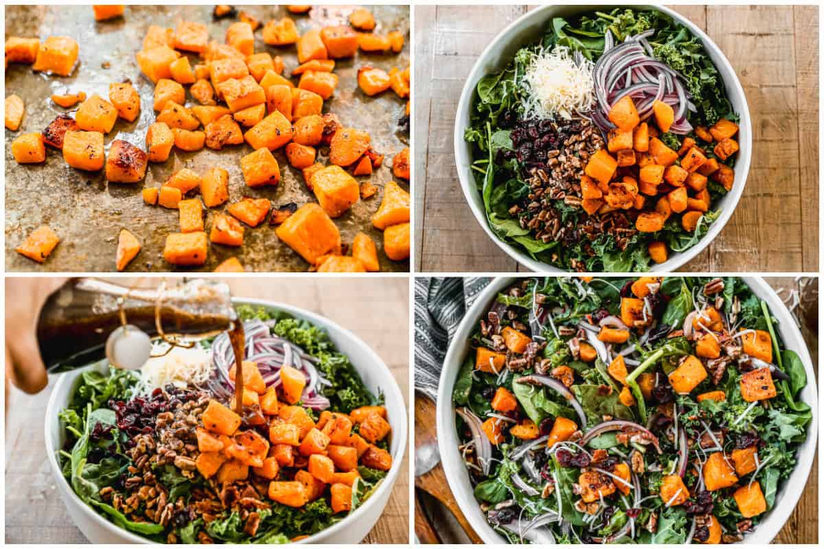 This roasted butternut squash salad is loaded with savory, sweet, and healthy ingredients that perfectly compliment each other. 